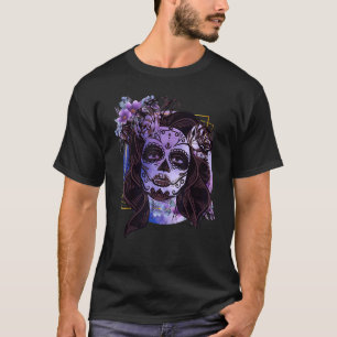 Camiseta Dia de los Muertos Witchy Sugar Skull Mulher