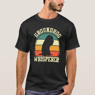 Camiseta Dia de Marmota de Woodchuck Retro Silhouhog Ground