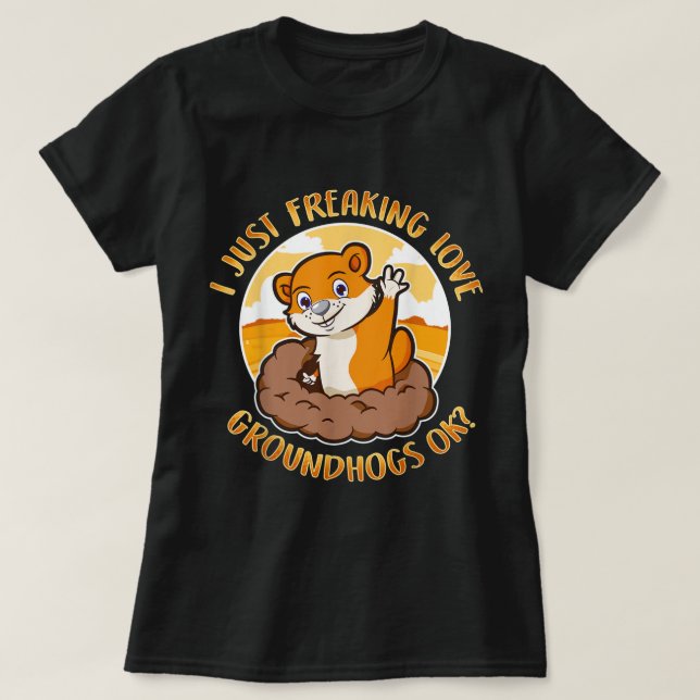 Camiseta Dia de Marmota, Eu Só Estraguei Marmotas De Amor O (Frente do Design)