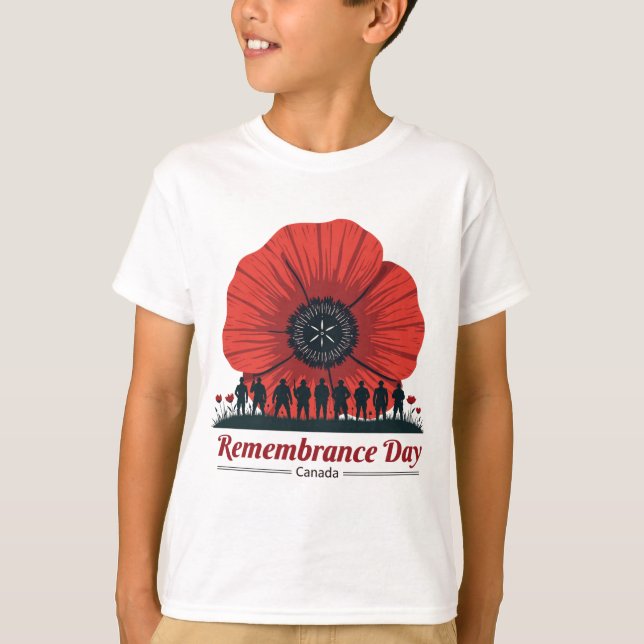 Camiseta Dia de Memória do Canadá - Honrando Veteranos (Frente)
