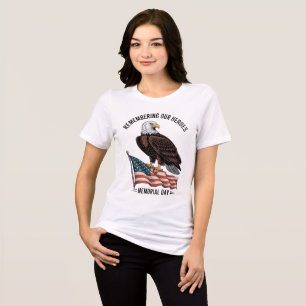 Camiseta Dia de Memória Patriótica Design para o Americano