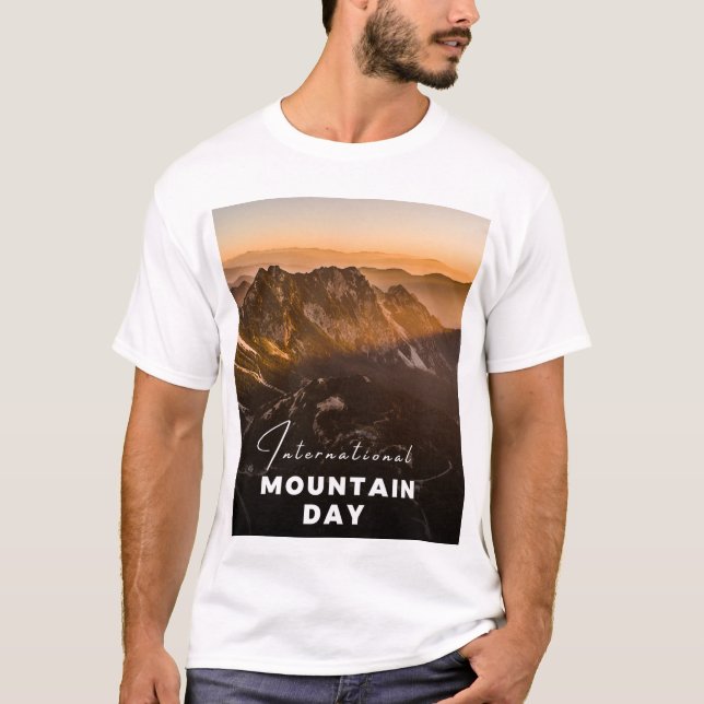 Camiseta dia de Montanha agradável  (Frente)