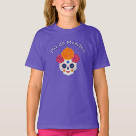 Camiseta Día de Muertos - Crânio Floral - Família Personali