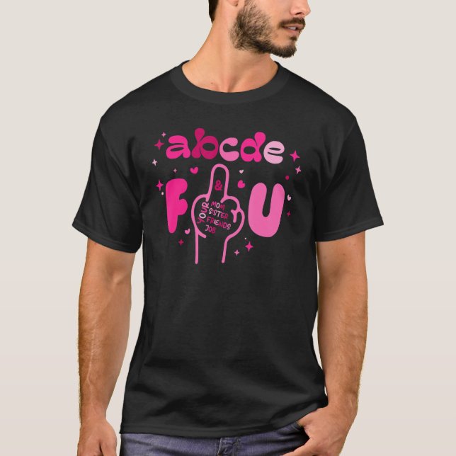 Camiseta Dia de os namorados ABCDEFU Mediana do Coração dos (Frente)