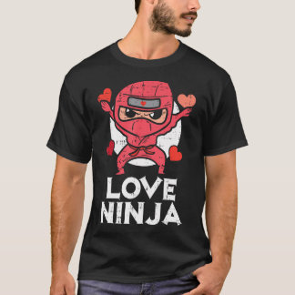 Camiseta Dia de os namorados Adora Ninja Cute Bots Meninas