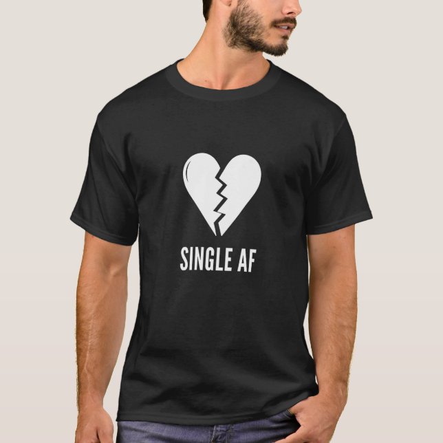Camiseta Dia de os namorados AF solteiro Emo Gótico partido (Frente)