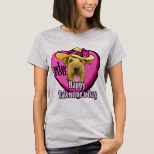 Camiseta Dia de os namorados Airedale Terrier