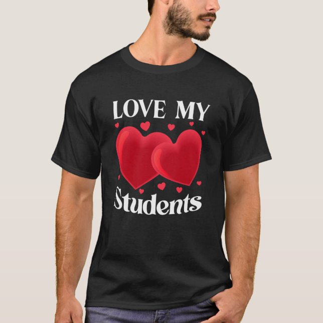 Camiseta Dia de os namorados Ama Meu Estudante Namorados Pa (Frente)