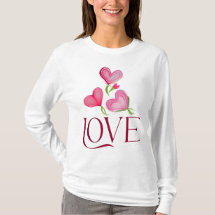 Camiseta Dia de os namorados - Amor, Amor, Amor, Longa Folg