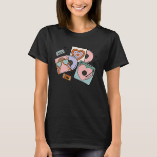 Camiseta Dia de os namorados Arco-Íris do Groovy Boho Retro
