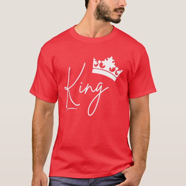 Camiseta Dia de os namorados Assistindo Casais Rainha King  (Frente)