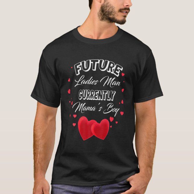 Camiseta Dia de os namorados Atual de Meninos Mamas das Fut (Frente)
