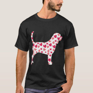 Camiseta Dia de os namorados Beagle Hearts Puppy Dog Lover