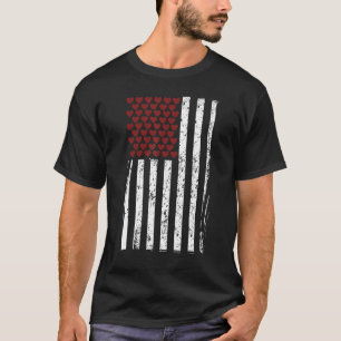 Camiseta Dia de os namorados Bonito Com A Bandeira American