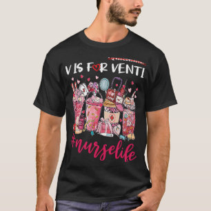 Camiseta Dia de os namorados Café Lateral Iced V É Para Ven