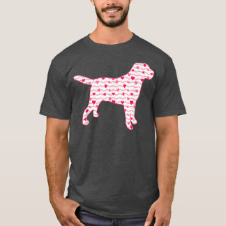 Camiseta Dia de os namorados Cão Labrador Adorava Cachorros