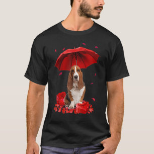 Camiseta Dia de os namorados Cesto do Cesto dos Guarda-chuv