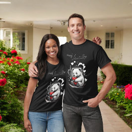 Camiseta Dia de os namorados com Urso Rico