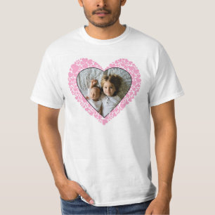 Camiseta Dia de os namorados cor-de-rosa com fotografia