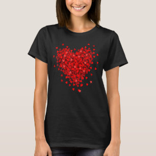 Camiseta Dia de os namorados, coração 3D, coração vermelho