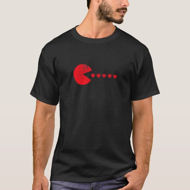 Camiseta Dia de os namorados Corações Corações Bonitos Meni (Frente)