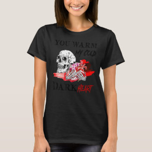 Camiseta Dia de os namorados Crânio Você Aquece Meu Coração
