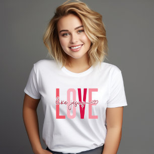 Camiseta Dia de os namorados Cristão Moderno Amor Como Jesu