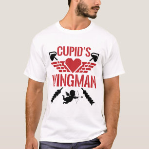 Camiseta Dia de os namorados Cute de Wingman do Cupido