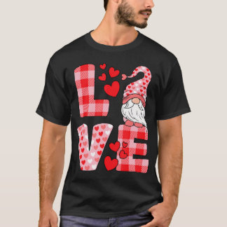 Camiseta Dia de os namorados Cute Love Heart Gnomo Pink Buf