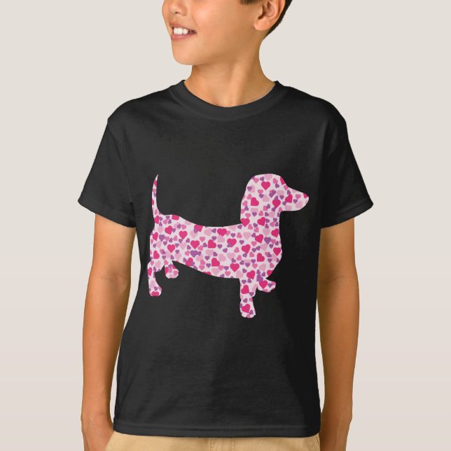 Camiseta Dia de os namorados Dachshund (Frente)
