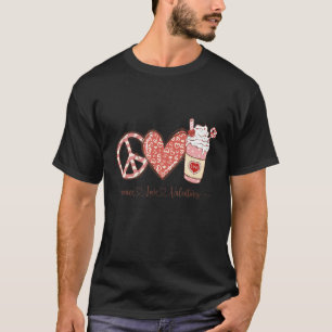 Camiseta Dia de os namorados De Amor Pela Paz, Beba Café Pa