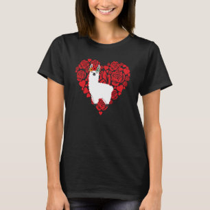 Camiseta Dia de os namorados de amor Rosas Llama Meninos