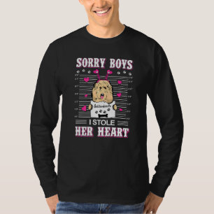 Camiseta Dia de os namorados De Cachorro Goldendoodle Eu Ro