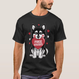 Camiseta Dia de os namorados de Cachorro Klee Kai do Alaska