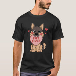 Camiseta Dia de os namorados de cães german shepherd - Kiss