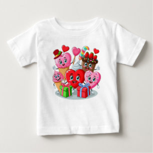 Camiseta Dia de os namorados de Cartoon Heart & Sweet amigo