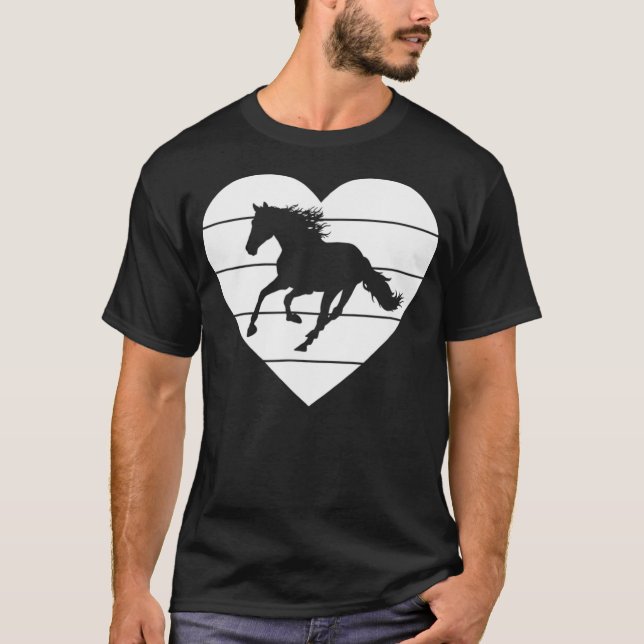 Camiseta Dia de os namorados de Cavalo Mulheres com Sobreca (Frente)