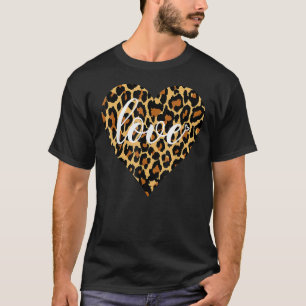 Camiseta Dia de os namorados de Coração Impresso de Cheetah