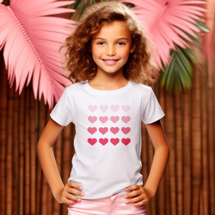 Camiseta Dia de os namorados de Corações de Ombre Rosa