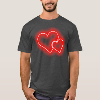 Camiseta Dia de os namorados de Corações Duplos