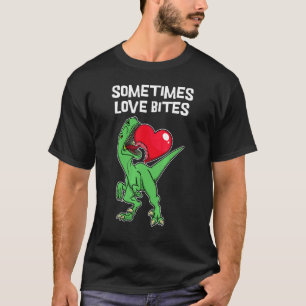 Camiseta Dia de os namorados de declaração amor com dinossa