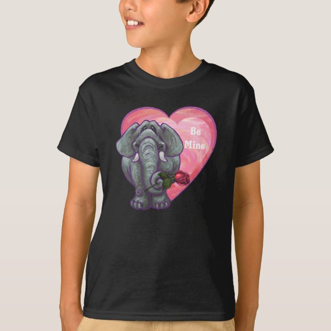 Camiseta Dia de os namorados de elefante (Frente)