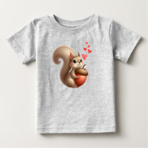 Camiseta Dia de os namorados de esquilo engraçado bonito