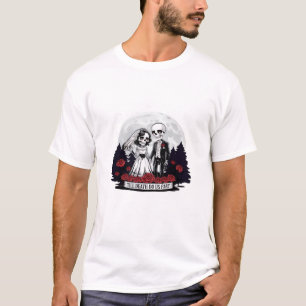 Camiseta Dia de os namorados De Horror Casal De Esqueleto A