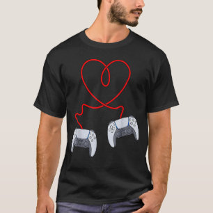 Camiseta Dia de os namorados De Jogador De Vídeo Com O Cora