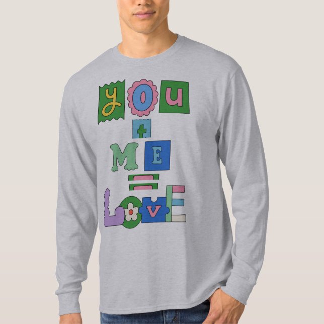 Camiseta dia de os namorados de manga comprida para present (Frente)