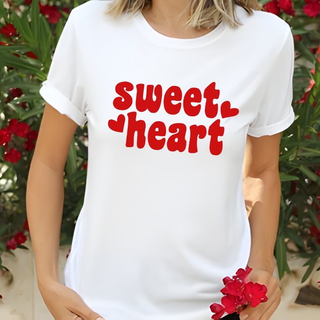 Camiseta Dia de os namorados de Mulheres Modernas do SweetH (Criador carregado)