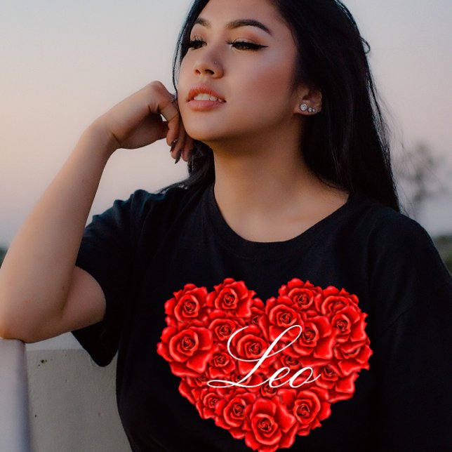 Camiseta Dia de os namorados de Nome Personalizado em Forma (Criador carregado)