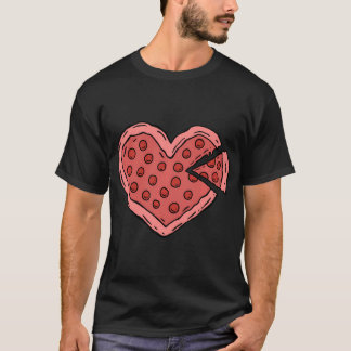 Camiseta Dia de os namorados de pizza de amor bonito