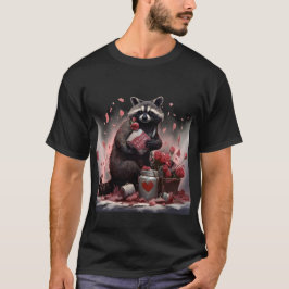 Camiseta Dia de os namorados de poesia de lixo Raccoon